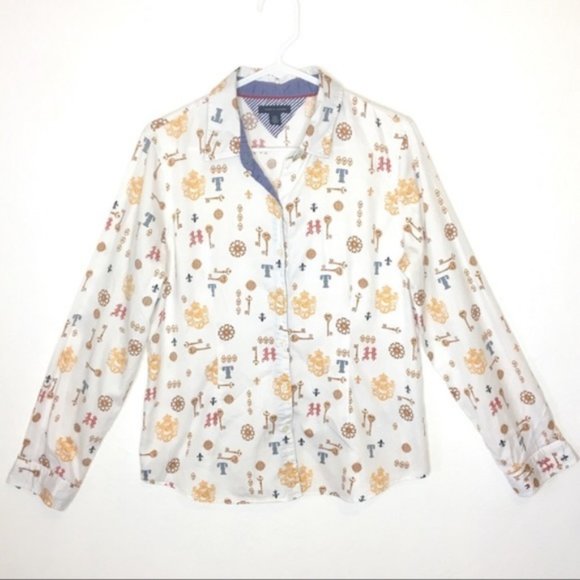 Tommy Hilfiger LS Button Up Shirt White Keys ac291 - Picture 8 of 8